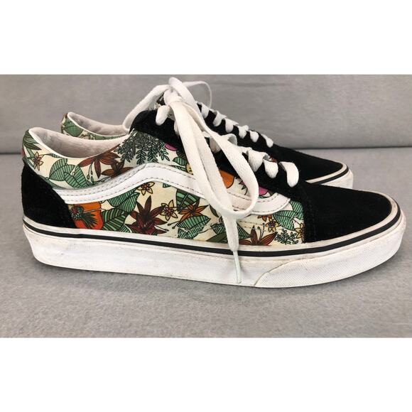 Vans Old Skool Multi Tropic Canvas Suede Shoes Sz 8.5 Womens - Picture 3 of 12
